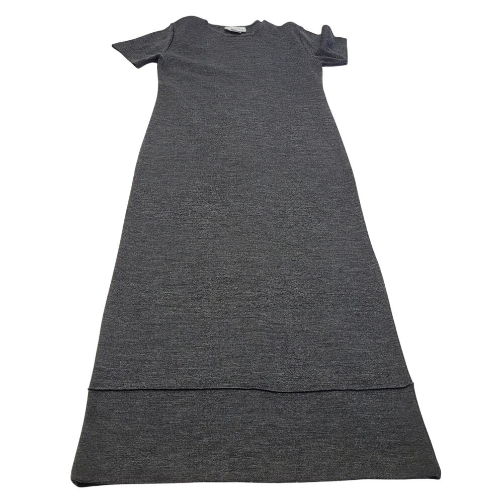 Vintage long wool blend  gray sheath dress minimalist Plaza South